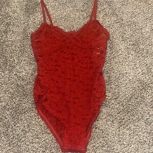 Aerie Red Lace Bodysuit